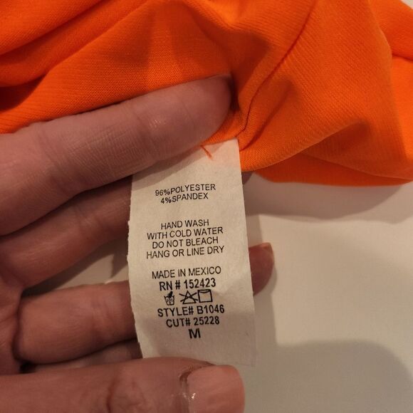 Fashion Nova Neon Orange Halter V-neck Bodysuit - Picture 7 of 8